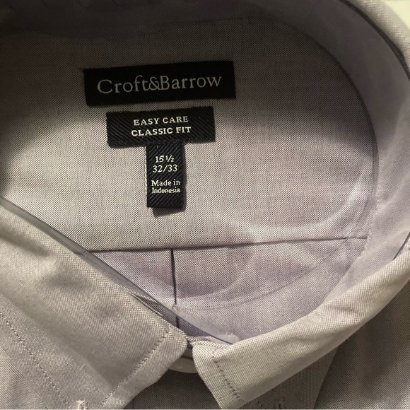 2 Croft & Barrow Easy Care Classic Fit Long Sleeve Button Downs 15.5 32/33 - Picture 7 of 7